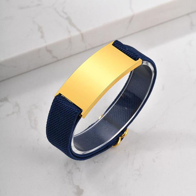 Wholesale Adjustable Nylon Strap Plate Bracelet