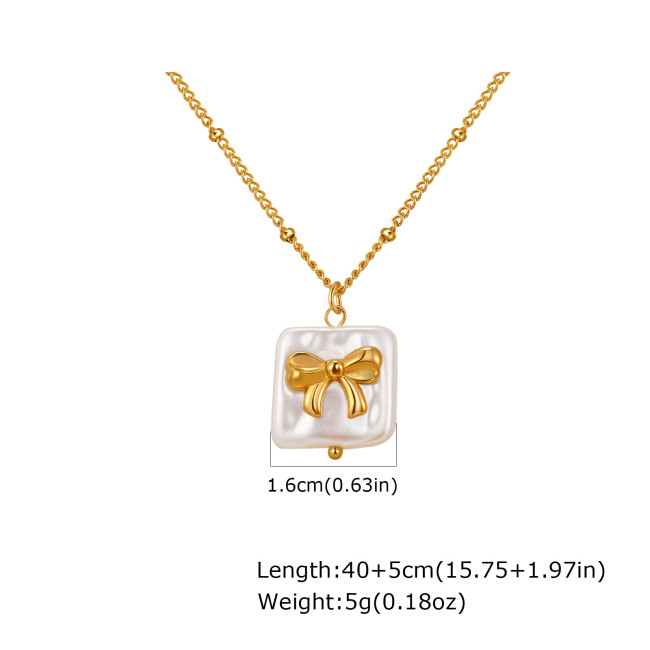 Wholesale Stainless Steel Baroque Pearl Pendant Necklace