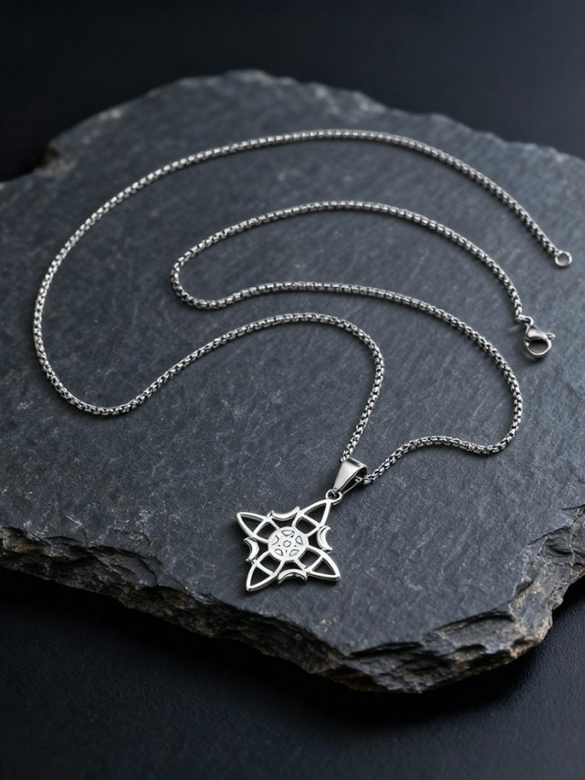 Wholesale Stainless Steel Witch Knot Necklace