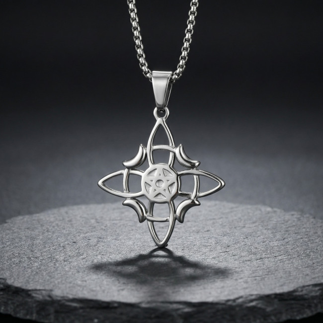 Wholesale Stainless Steel Witch Knot Necklace