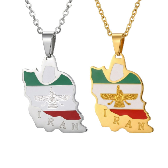 Wholesale Stainless Steel Iran Map Pendant