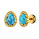 Wholesale Stainless Steel Turquoise Teardrop Stud Earrings