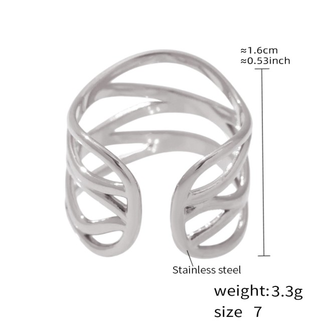 Wholesale Stainless Steel Irregular Multi-Layer Rings