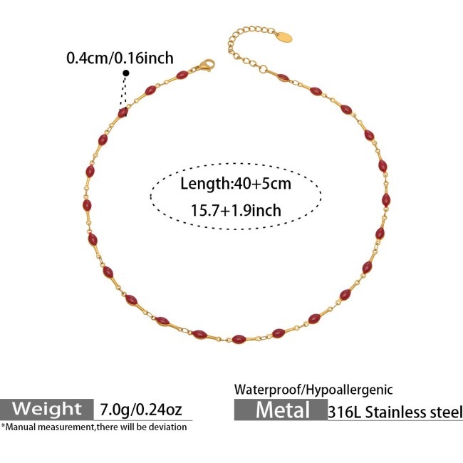 Wholesale Colorful Enamel Olive Link Jewelry Set