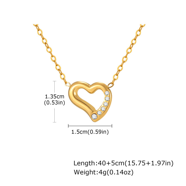 Romantic Gold Heart Charm Necklace for Jewelry Wholesale Vendors