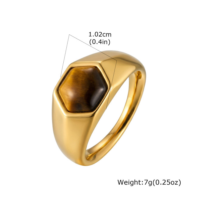 Wholesale Stainless Steel Natural Stone Signet Rings