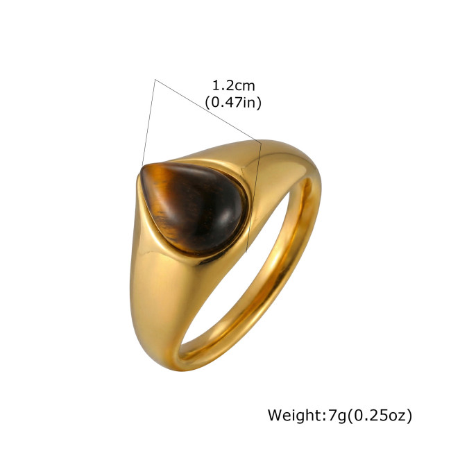Wholesale Stainless Steel Natural Stone Signet Rings