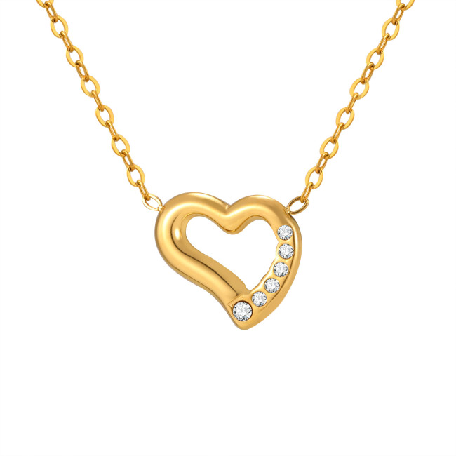 Romantic Gold Heart Charm Necklace for Jewelry Wholesale Vendors