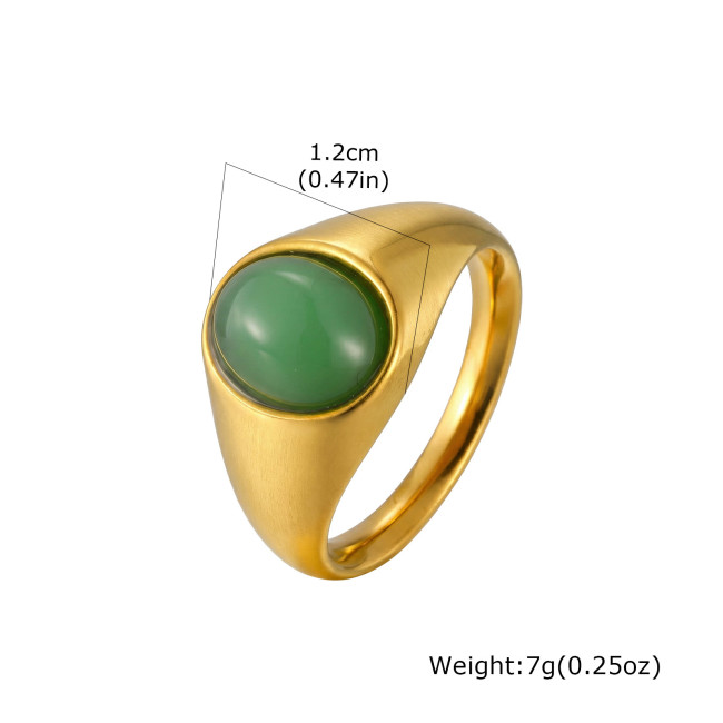 Wholesale Stainless Steel Natural Stone Signet Rings