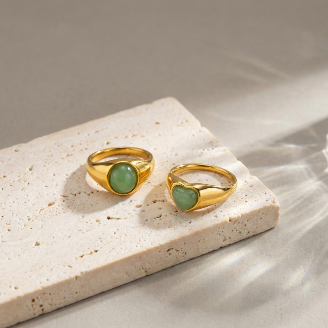 Wholesale Stainless Steel Natural Stone Signet Rings