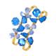 Wholesale Stainless Steel Blue Enamel Flower Open Bangle