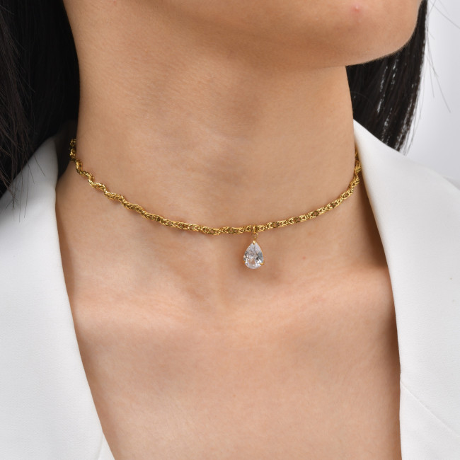 Wholesale Stainless Steel Wavy Twist Chain Necklace