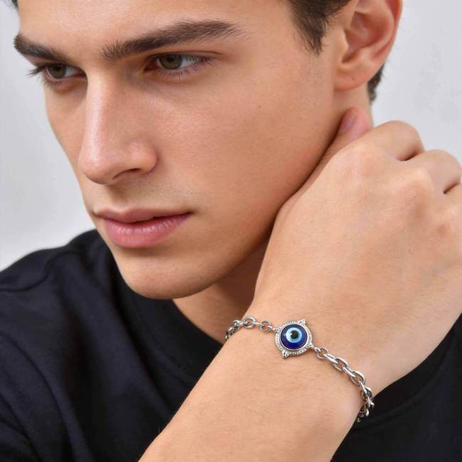 Wholesale Stainless Steel Evil Eye Charm Bracelet