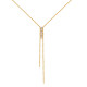Wholesale 18K Gold Plated Ball Chain Y-Necklace with Zircon