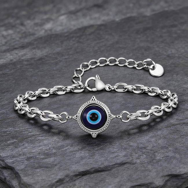 Wholesale Stainless Steel Evil Eye Charm Bracelet