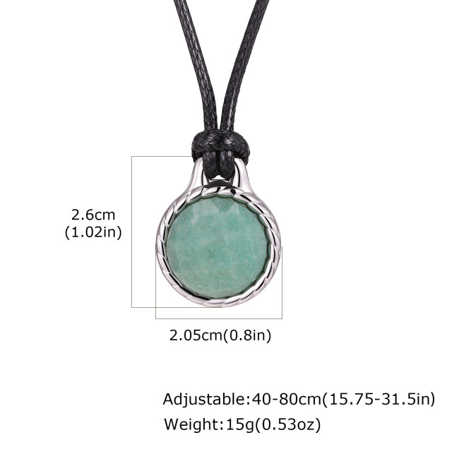 Wholesale Stainless Steel Tiger Eye & Aventurine Round Pendant