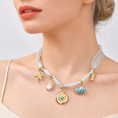 Wholesale Ocean Theme Chiffon Ribbon Choker