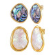 Wholesale Gold Plated Irregular Shell & Abalone Stud Earrings