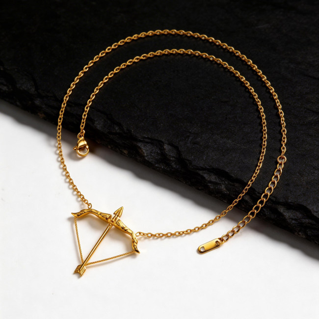 Wholesale Stainless Steel Bow and Arrow Necklace