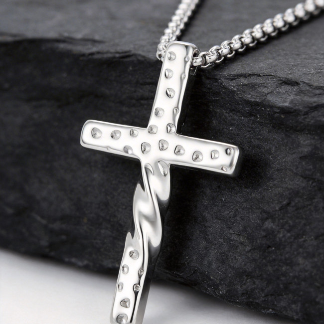 Wholesale Stainless Steel Hammered Cross Pendant