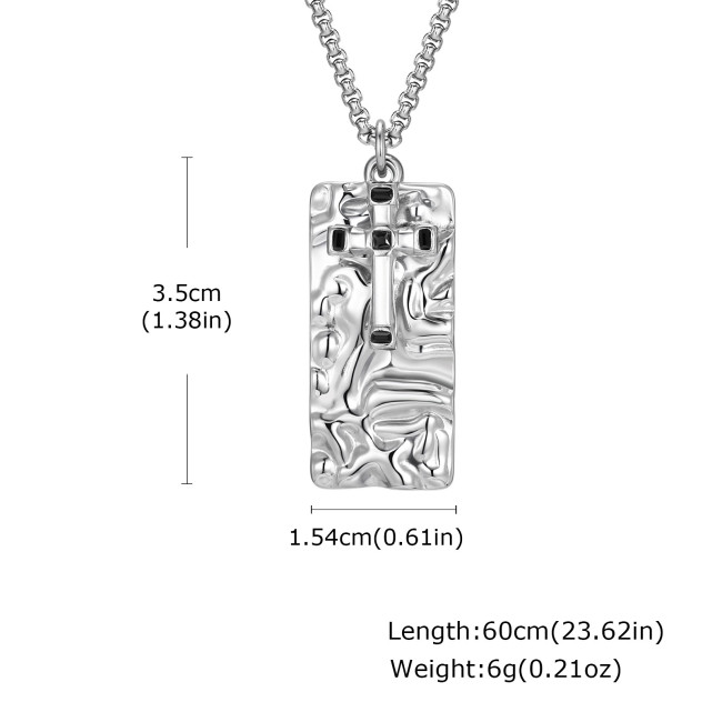 Wholesale Stainless Steel Molten Cross Pendant Necklace