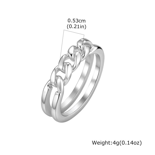Wholesale Stainless Steel Minimalist Cuban Link Band Ring