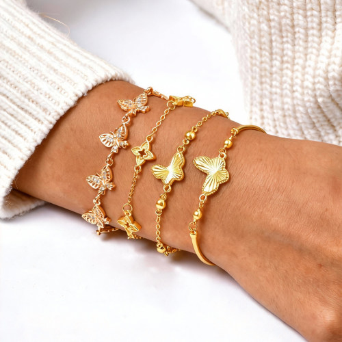 Wholesale Brass Gold Plated Bracelet Set