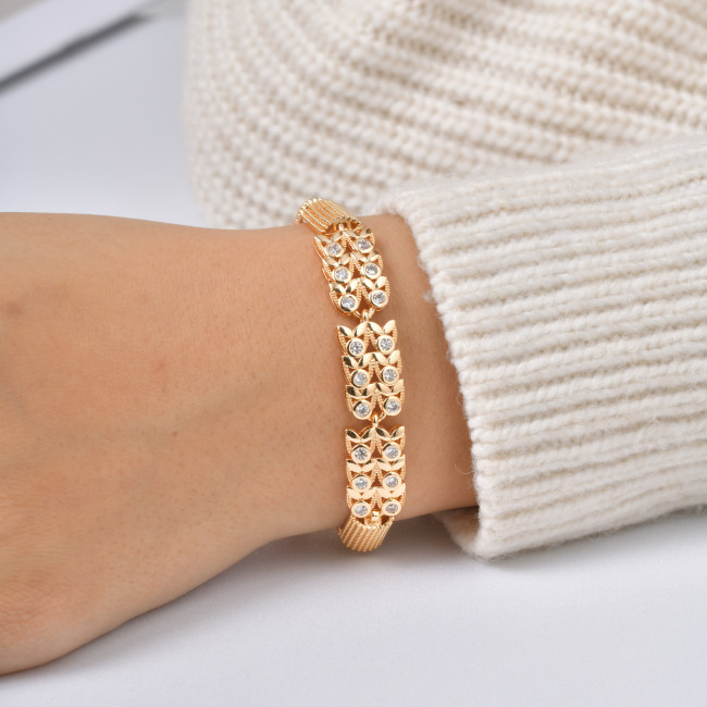 Wholesale Luxury Gold Plated Wheat Link Bracelet