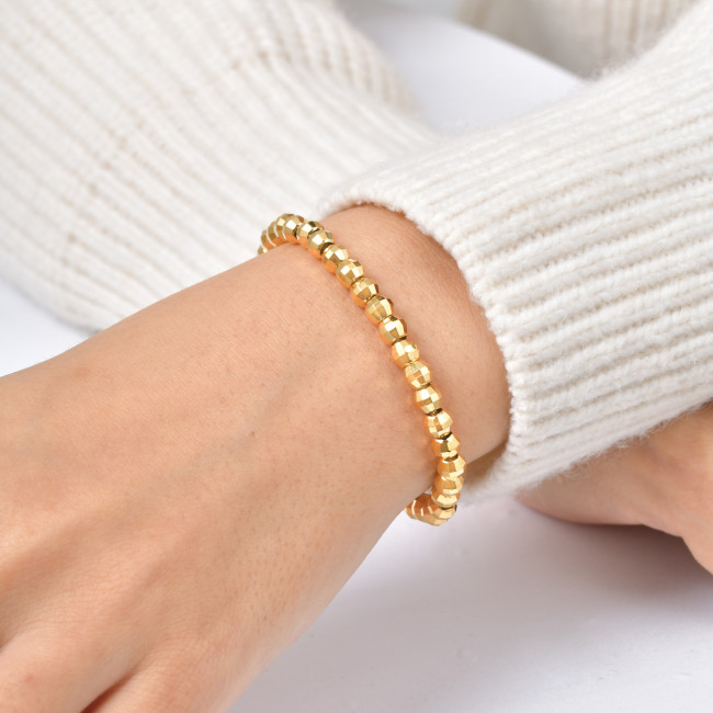Wholesale Gold Plated Faceted Bead Bracelet