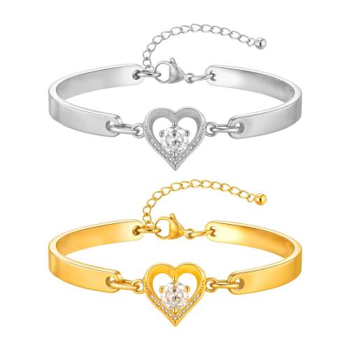 Wholesale Stainless Steel Heart Bangle Bracelet