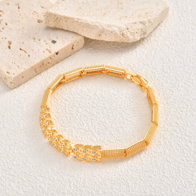 Wholesale Luxury Gold Plated Wheat Link Bracelet