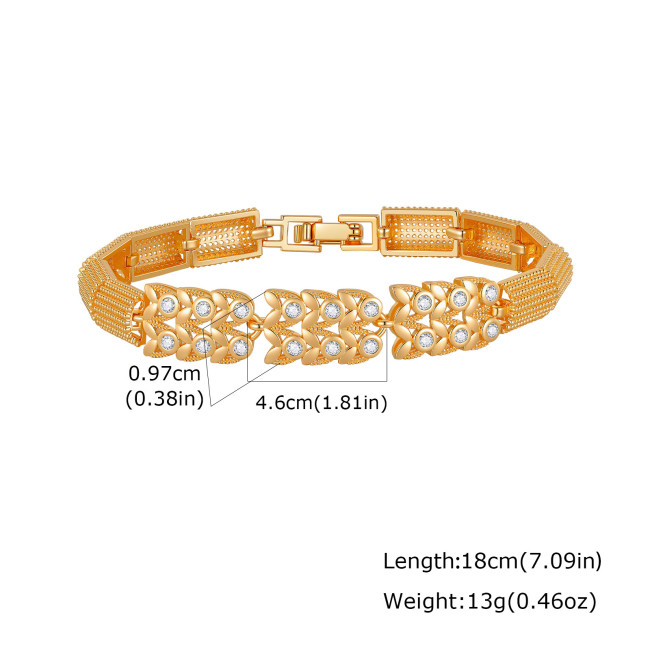 Wholesale Luxury Gold Plated Wheat Link Bracelet