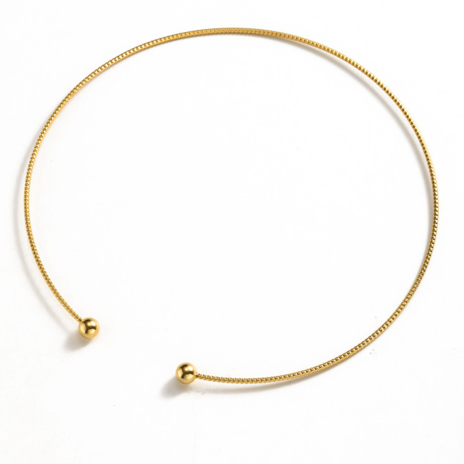 Wholesale Minimalist Ball End Open Choker Necklace