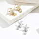 Wholesale Stainless Steel Crystal Flower Stud Earrings
