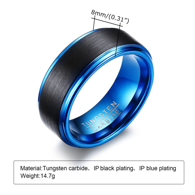 Wholesale Brushed Center Tungsten Rings