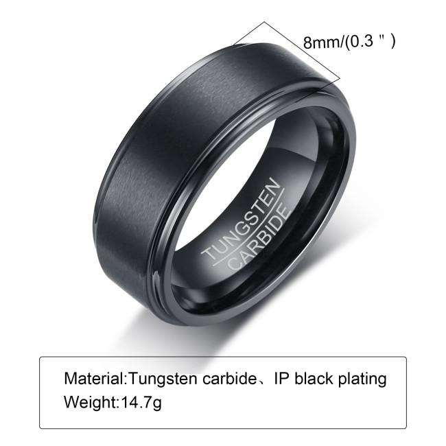Wholesale Brushed Center Tungsten Rings
