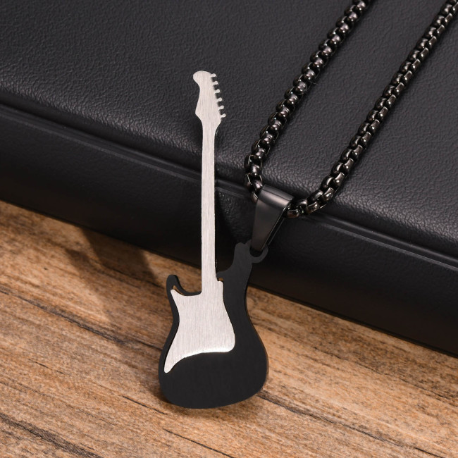 Wholesale Stainless Steel Rock Electric Guitar Pendant