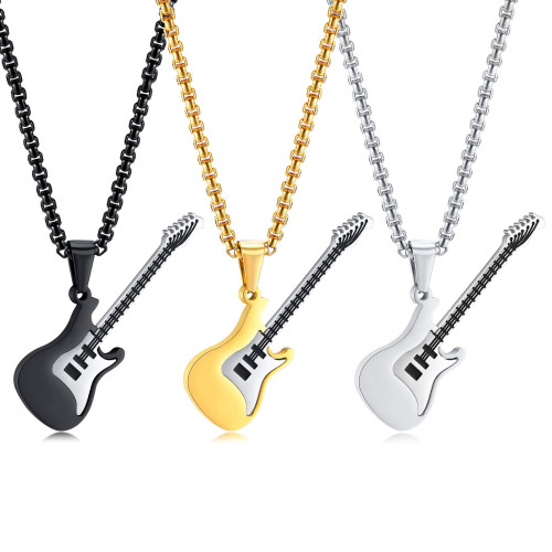 Wholesale Stainless Steel Rock Electric Guitar Pendant