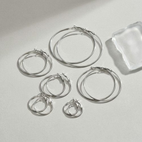 Wholesale Stainless Steel Classic Golden Hoops Earrings