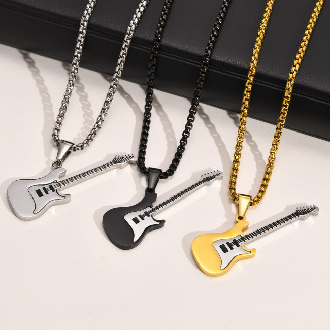 Wholesale Stainless Steel Rock Electric Guitar Pendant