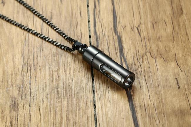 Wholesale Stainless Steel Simple Cylinder Perfume Bottle Pendant