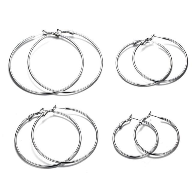 Wholesale Stainless Steel Classic Golden Hoops Earrings