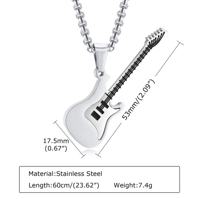 Wholesale Stainless Steel Rock Electric Guitar Pendant