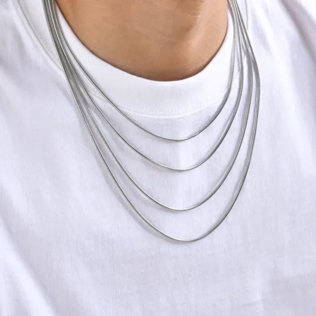 Wholesale Stainless Steel Round Snake Chain Necklace