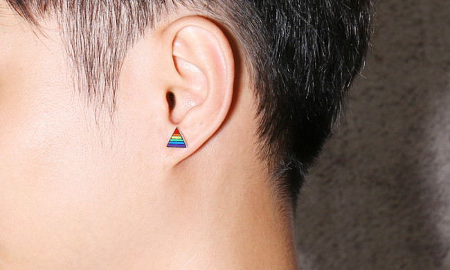 Wholesale Stainless Steel Star Rainbow Pride Earrings