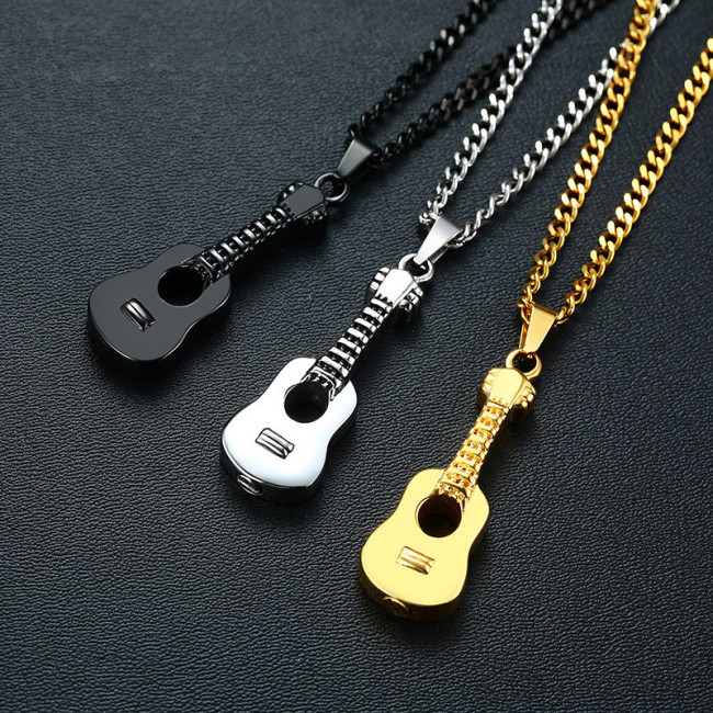 Wholesale Stainless Steel The Guitar Urn Necklace for Keepsake Memorial Cremation Jewelry