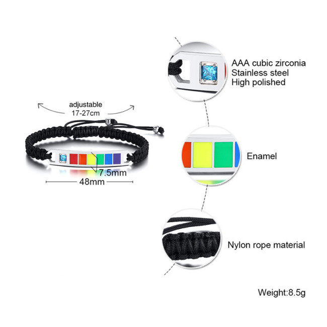 Wholesale Stainless Steel Rainbow Gifts Bracelet