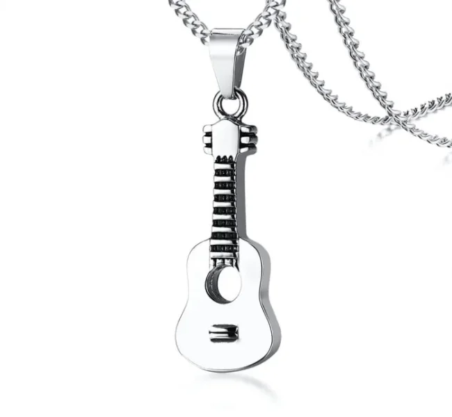 Wholesale Stainless Steel The Guitar Urn Necklace for Keepsake Memorial Cremation Jewelry