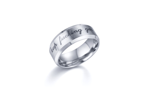 Wholesale Stainless Keep Fucking Going Men Ring
