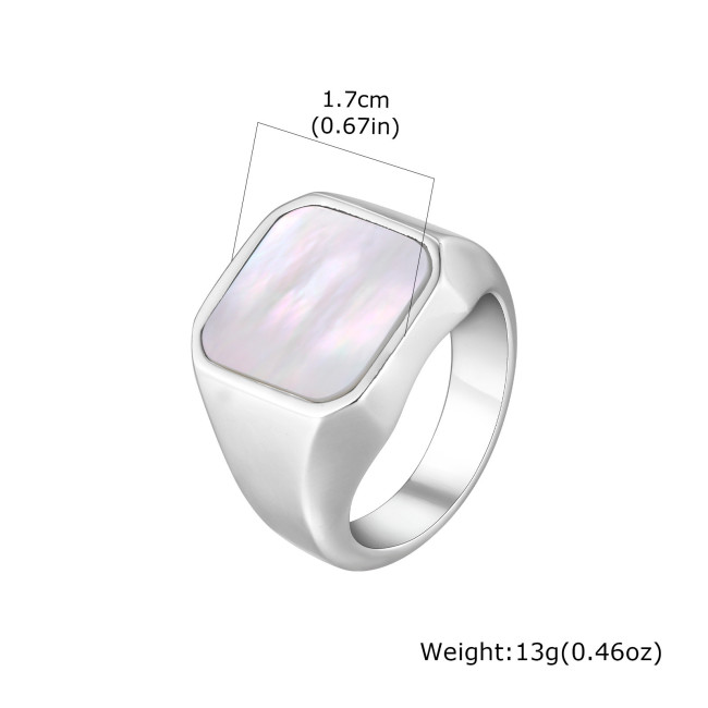 Wholesale Stainless Steel Mens Black Agate Ring